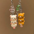 Cute Bear Phone Charms Pendant Kawaii Anime Keychain Accessories For Keys Schoolbag iPhone 17Promax Airpods Ins Korea New Y2K