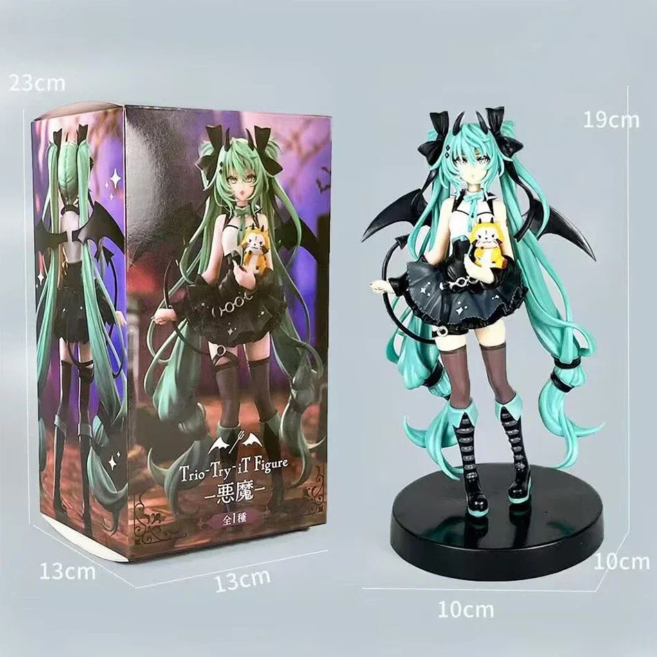 Top Selling  Anime Peripheral Ornament Hatsune Miku Little Devil Dark Angel Chuyin Handmade PVC Model  In Stock Fast Ship